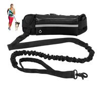 Omnikryp Laisse Canicross, Laisses Mains Libres pour Chien Élastique 160-220cm, Mains Libres Chien avec Couture Réfléchissante Ceinture Réglable Anti-tirons, pour Marche, Randonnée, Jogging, Noir