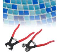 Omninmo 2 pièces pinces à carreaux de verre ensemble pince à carreaux de céramique et pince à mosaïque en verre à roulettes pince coupe-carreaux poignée souple pince de course en verre outils de coupe