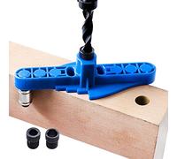 Omninmo Guide de Perçage Bois 2-in-1 Gabarit de Percage Tourillon Vertical Localisation de Trous en Bois avec Bague de Forage Outils de travail du bois pour perçage/marquage avec collier d'arrêt