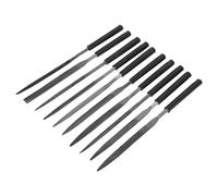 Omninmo Lot de 10 limes aiguilles en alliage d'acier renforcé à la main avec lime demi-ronde, garde plate, ronde, carrée, triangulaire et plate