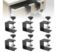 Omninmo Lot de 6 clips de fixation de tiroir, pince d'installation du panneau avant du tiroir, matériel d'armoire, pinces en C, guide de perçage de tiroir, pince en C pour tables de travail du bois