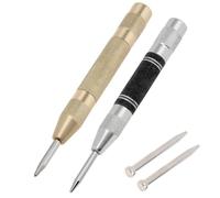 Omninmo Poinçon central automatique à ressort robuste de 12,7 cm pour localisateur chargé/marqueur de bosse, outils à main avec 2 dés à coudre de rechange