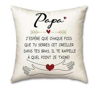 OMNIQI Cadeau Papa, Cadeau Fete des Peres Personnalisé Housses De Coussin, Cadeau Fête des Pères Cadeau Papa Anniversaire, Cadeau Futur Papa, Idee Cadeau Noel Papa, Cadeau pour Papa - 45 X 45 CM