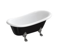 Omnires Atena Comfort M+ baignoire autoportante 157x77 cm ovale blanc-noir ATENA157BCP