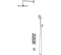 Omnires Contour ensemble de douche encastré avec thermostat avec douche pluie chrome SYSYS01XCR