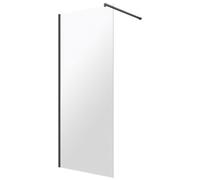 Omnires Marina paroi de douche walk-in 100 cm noir mat/verre transparent DNR10XBLTR