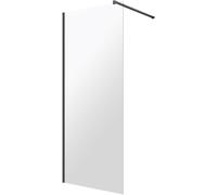 Omnires Marina paroi de douche walk-in 110 cm noir mat/verre transparent DNR11XBLTR