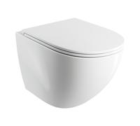 Omnires Ottawa cuvette wc avec abattant à descente lente suspendue sans bride avec vortex blanc brillant OTTAWACSPMWBP