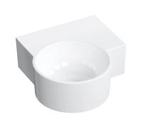 Omnires Ovo M+ lavabo 33x34 cm d'angle classique-à poser blanc brillant OVO335UWPBP