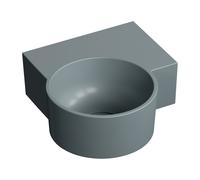 Omnires Ovo M+ lavabo 33x34 cm d'angle classique-à poser gris/pierre mat OVO335UWPAG