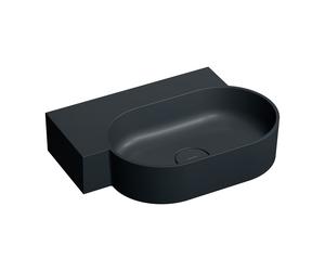Omnires Ovo M+ lavabo 55x38 cm ovale à poser noir mat OVO555UWLBLV