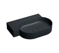 Omnires Ovo M+ lavabo 64x44 cm d'angle classique-à poser noir mat OVO645UWLBLV