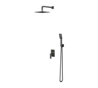 Omnires Parma ensemble de douche encastré avec douche pluie graphite SYSPM10GR