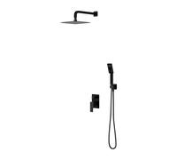 Omnires Parma ensemble de douche encastré avec douche pluie noir SYSPM10BL