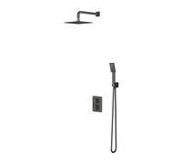 Omnires Parma ensemble de douche encastré avec thermostat avec douche pluie graphite SYSPM11GR