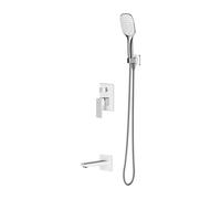 Omnires Parma ensemble de douche encastré chrome-blanc SYSPMW01CRB