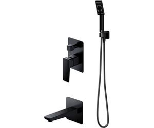 Omnires Parma ensemble de douche encastré noir SYSPMW01BL