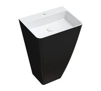 Omnires Parma M+ lavabo 55x43 cm rectangulaire autoportante blanc-noir brillant PARMAUWBCP