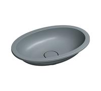 Omnires Shell M+ lavabo 48x31 cm ovale sous plan gris/pierre mat SHELL480UPAG