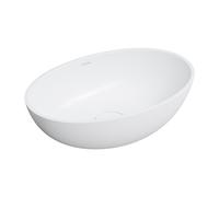 Omnires Shell M+ lavabo 50x32 cm ovale à poser blanc mat SHELL500UNBM