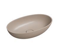 Omnires Shell M+ lavabo 60x35 cm ovale à poser marron/beige mat SHELLUNDB