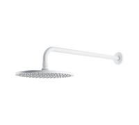 Omnires SlimLine douche à effet de pluie avec bras 25.4x25.4 cm ronde blanc WGSET1WM