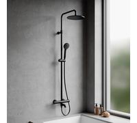 OMNIRES Y Colonne de douche avec mitigeur thermostatique et bec déverseur, Y1234ALBL,