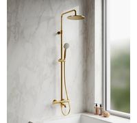 OMNIRES Y Colonne de douche avec mitigeur thermostatique et bec déverseur, Y1234ALGL,