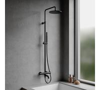 OMNIRES Y Colonne de douche avec mitigeur thermostatique et bec déverseur, Y1234BL,