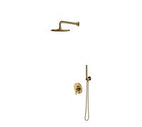 Omnires Y ensemble de douche encastré avec douche pluie doré SYSY19GL