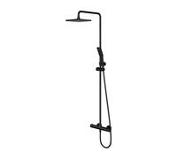 Omnires Y ensemble de douche mural avec thermostat avec douche pluie noir Y1244JBL