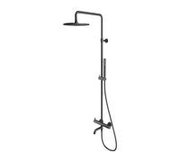 Omnires Y kit baignoire-douche mural avec douche pluie graphite Y1234MGR