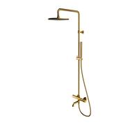Omnires Y kit baignoire-douche mural avec thermostat avec douche pluie doré Y1234GLB