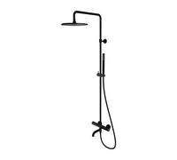 Omnires Y kit baignoire-douche mural avec thermostat avec douche pluie noir Y1234BL