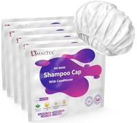 Omnitex Lot de 5 bonnets de shampooing sans rinçage de qualité supérieure Passe au microondes Avec aprèsshampoing et vitamines Nourrit et protège avec des extraits de plantes et de crème