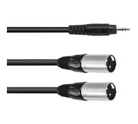 Omnitronic 30225157 XLR Câble adaptateur [1x Jack mâle 3.5 mm - 2x XLR mâle 3 pôles] 3.00 m noir