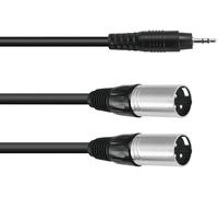 Omnitronic 30225158 XLR Câble adaptateur [1x Jack mâle 3.5 mm - 2x XLR mâle 3 pôles] 1.50 m noir