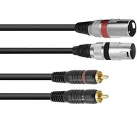 Omnitronic 3022522D XLR Câble adaptateur [2x XLR mâle 3 pôles - 2x Cinch-RCA mâle] 3.00 m noir