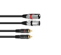 Omnitronic 3022522E XLR Câble adaptateur [2x XLR mâle 3 pôles - 2x Cinch-RCA mâle] 6.00 m noir