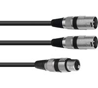 OMNITRONIC Adaptateur XLR(F)/2xXLR(M) Câble 0.5m sw