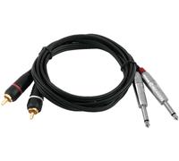 Omnitronic Adapter Cable - 2x Jack - 2x RCA - 6m