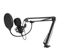 OMNITRONIC BMS-1C Kit de Microphone à condensateur USB avec Microphone à condensateur USB, Support de Table, Filtre Pop et araignée