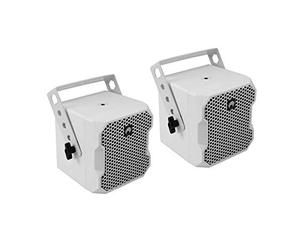 OMNITRONIC BOB-4 Top Lot de 2 Haut-parleurs 16 ohms Blanc 16 ohms avec Haut-parleurs Large Bande de 4" pour Extension du subwoofer BOB-10A pour Fonctionnement 2.1, 4.1 et 8.1