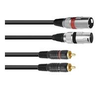 Omnitronic Câble adaptateur 2 x XLR (M) / 2 x RCA 1,5 m