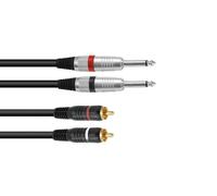 OMNITRONIC Câble adaptateur 2xJack/2xCinch 3m sw