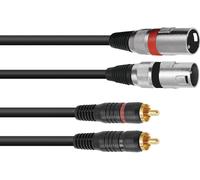 OMNITRONIC Câble adaptateur 2xXLR(M)/2xCinch 3m sw