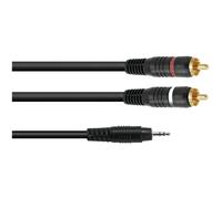 OMNITRONIC Câble adaptateur 3,5 jack/2xCinch 0,5m sw