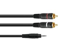 OMNITRONIC Câble adaptateur 3,5 jack/2xCinch 6m sw