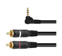 OMNITRONIC Câble adaptateur jack 3,5 90°/2xCinch 3m sw