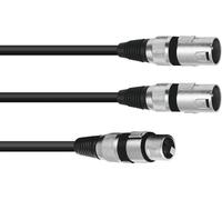 OMNITRONIC Câble adaptateur XLR(F)/2xXLR(M) 3m sw